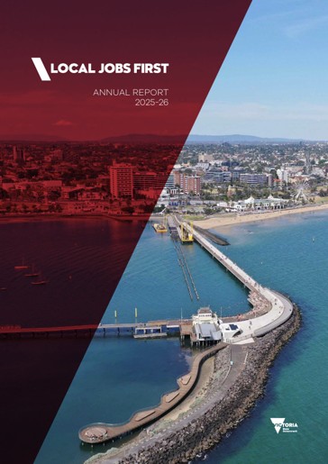 Front cover of the Local Jobs First Annual Report 2025-26